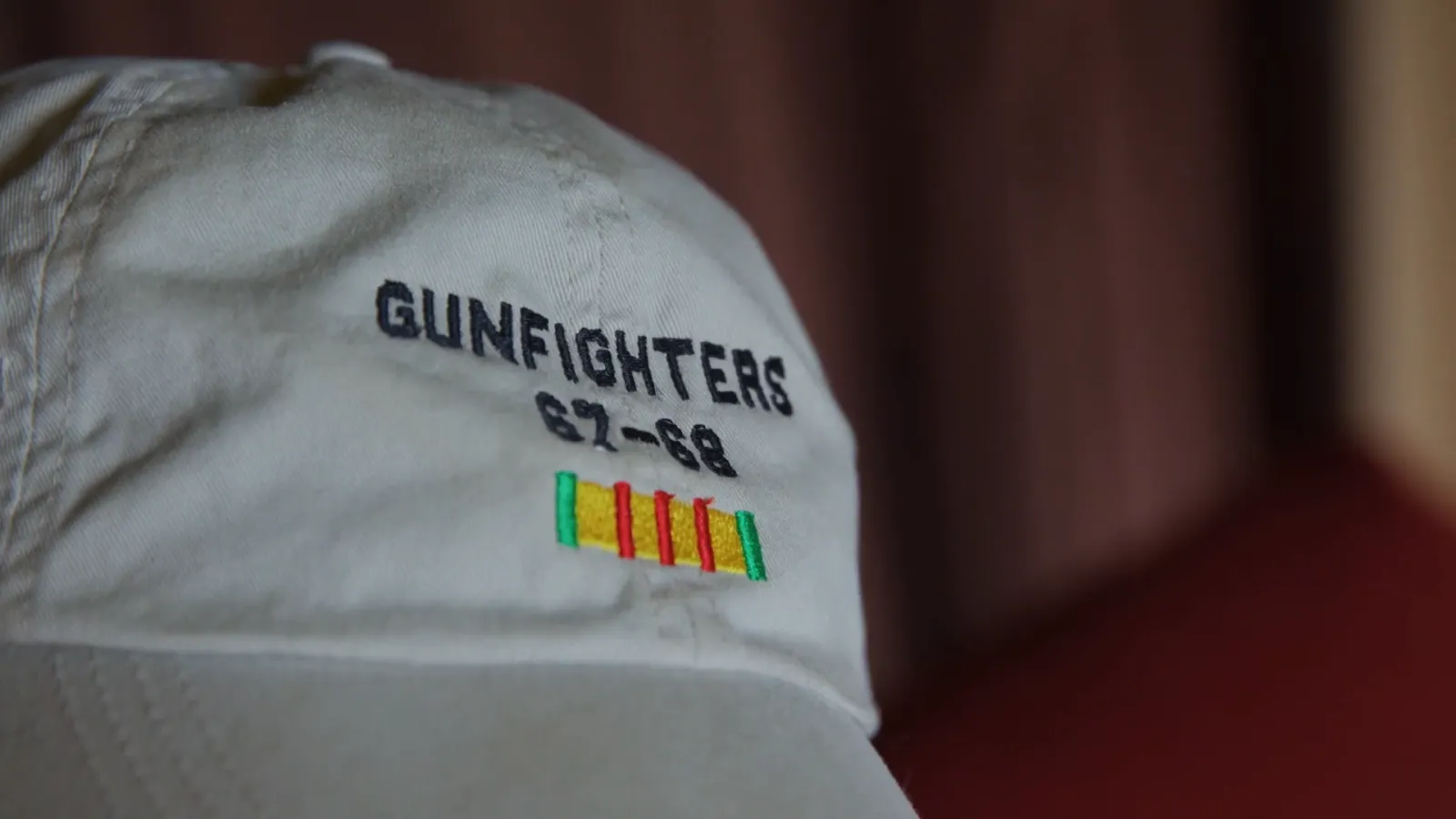 A Gunfighters 67-68 cap with the Vietnam service ribbon