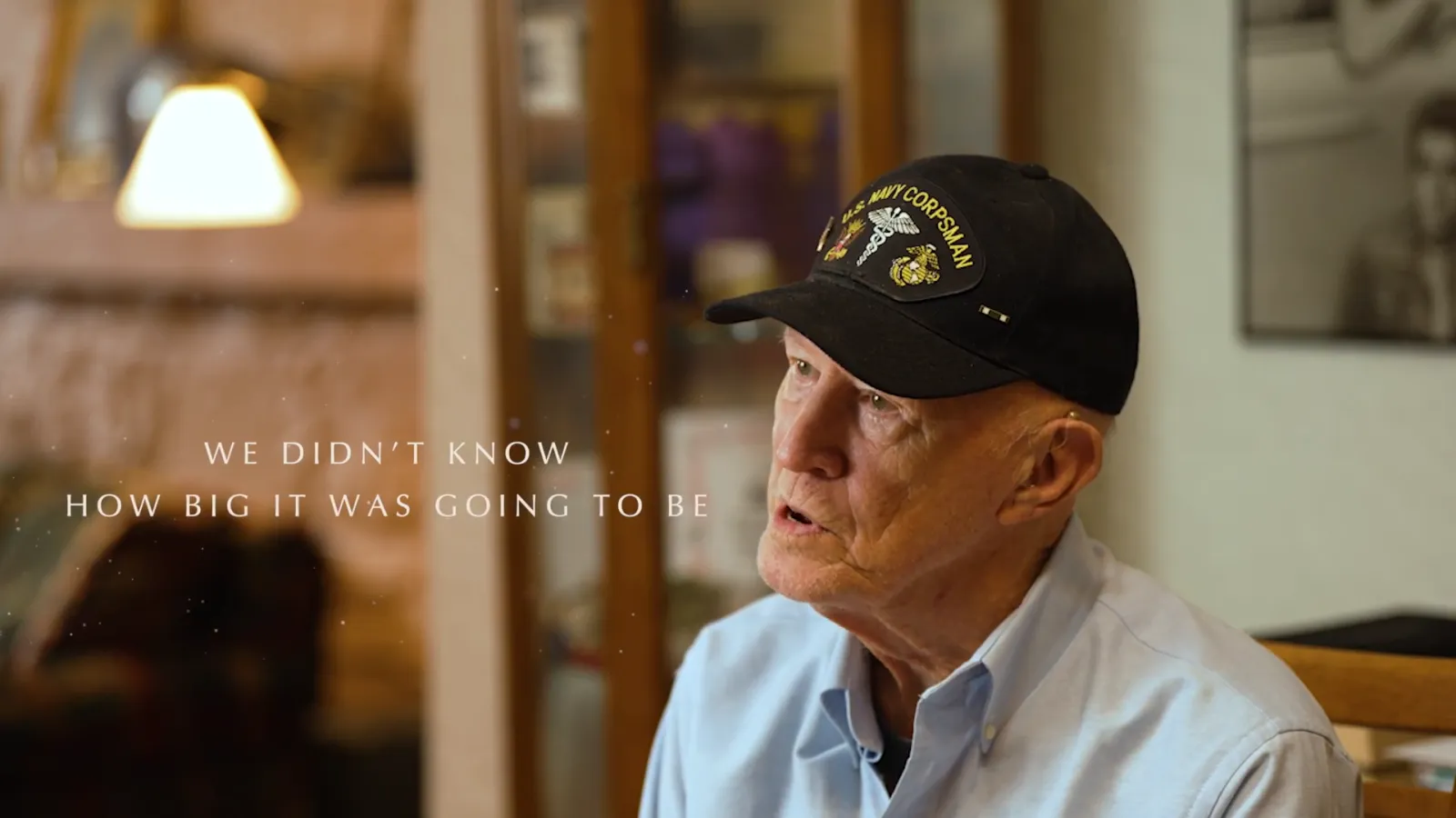 A Navy corpsman veteran during his interview
